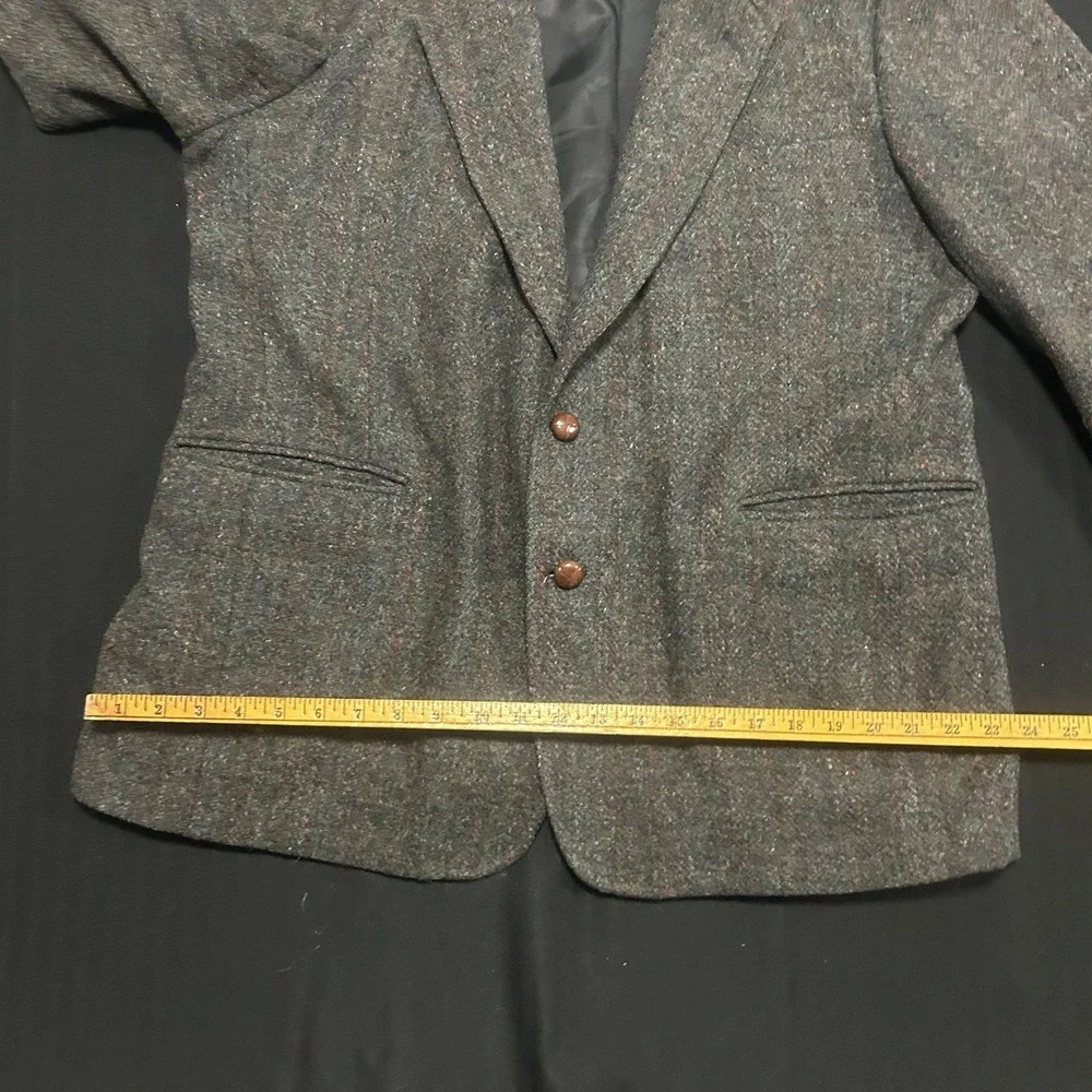 Jack Frost Harris Tweed Sport Coat Blazer 100% Scottish Wool Gray Fleck USA 42R